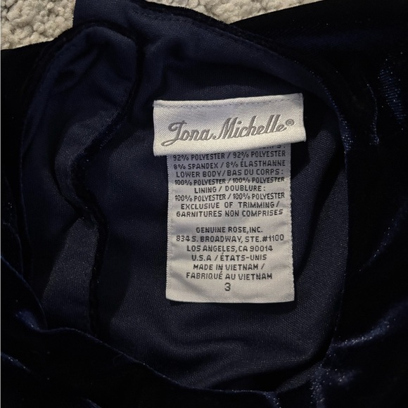 Jona Michelle Black and Blue Dress with Bow Kids Size 3 - Picture 5 of 5